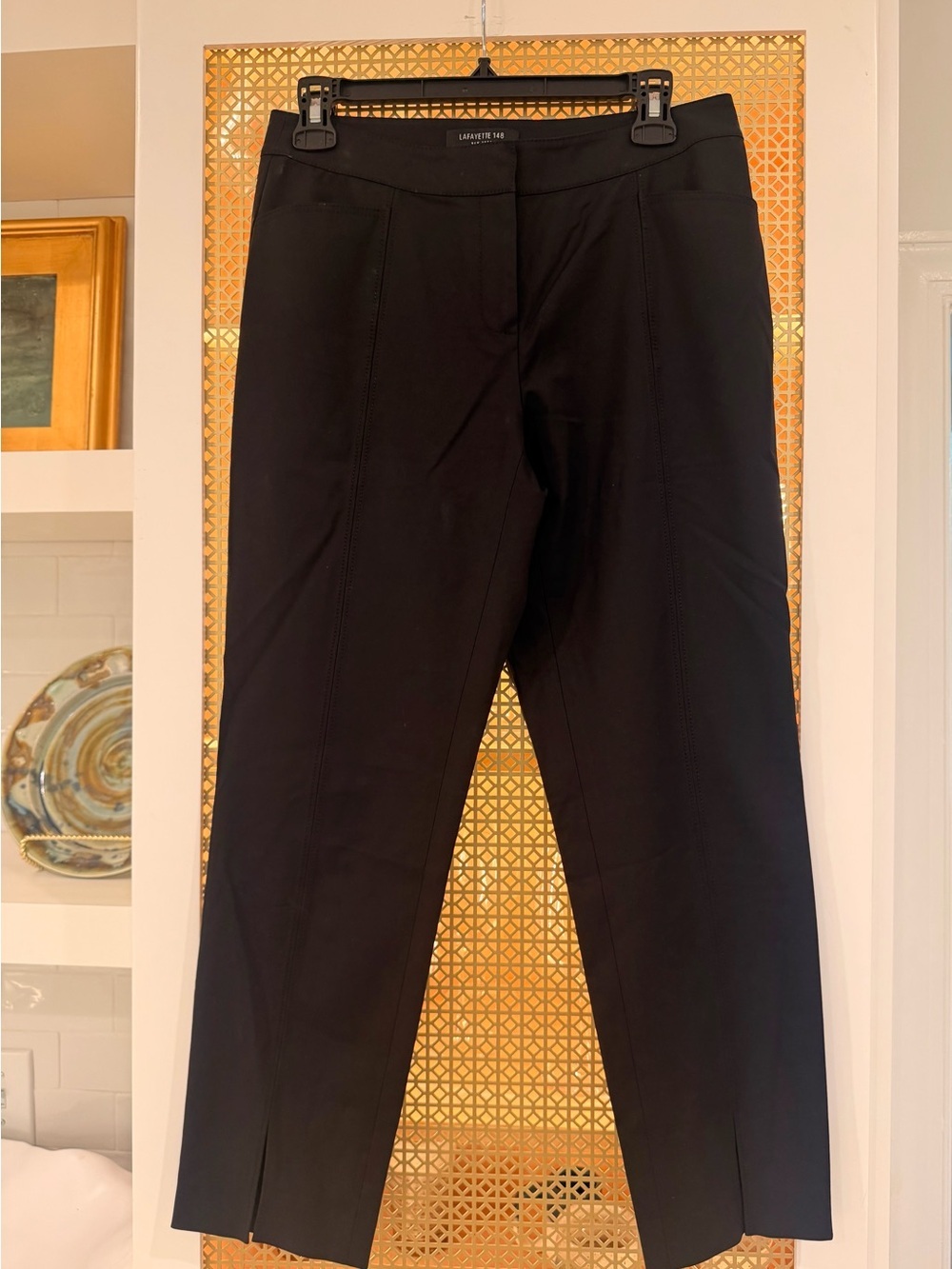 Lafayette 148 New York Black Cropped Seam-Front Pants! Size 2 EUC!